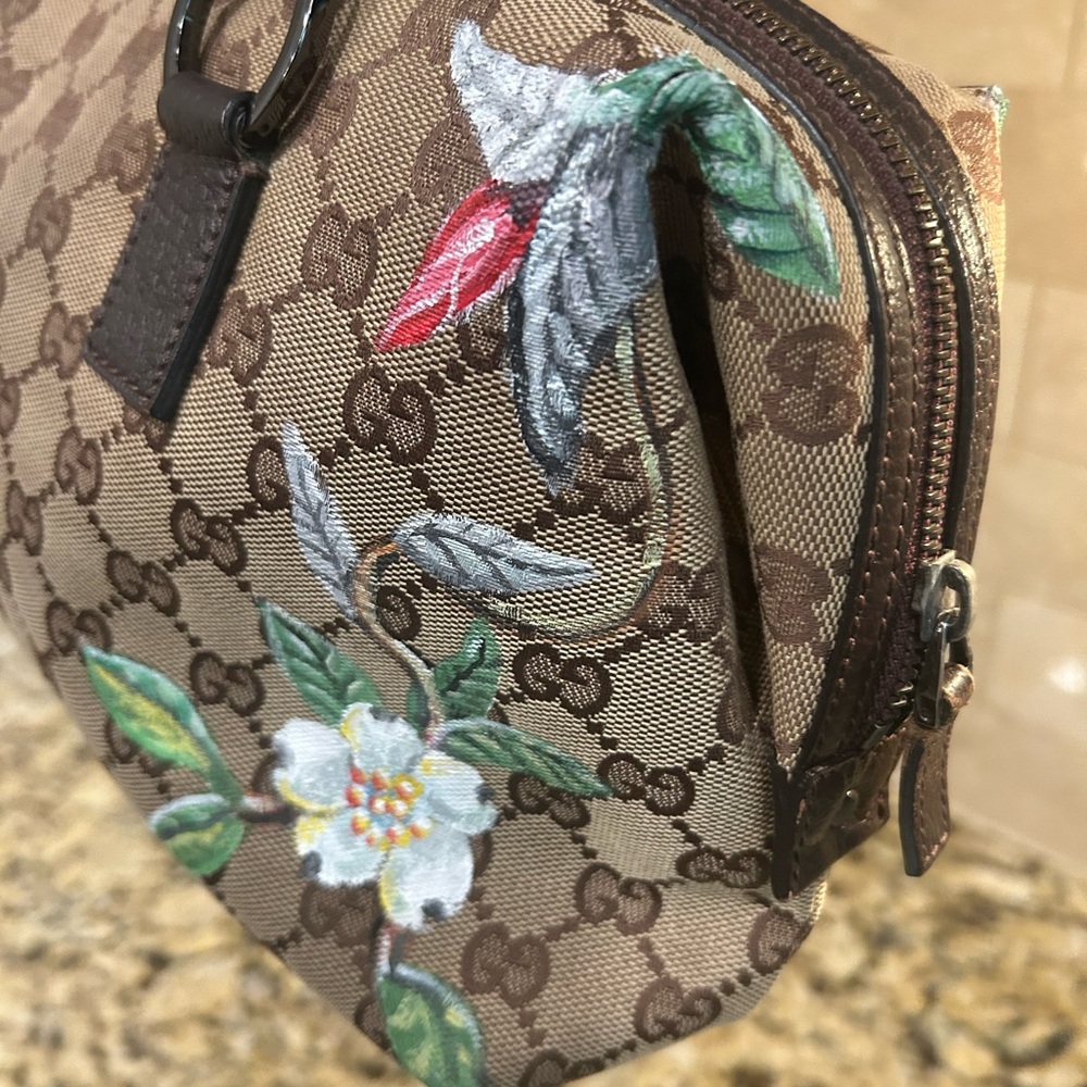 Gucci Brown GG Canvas Floral Print - Picture 11 of 16